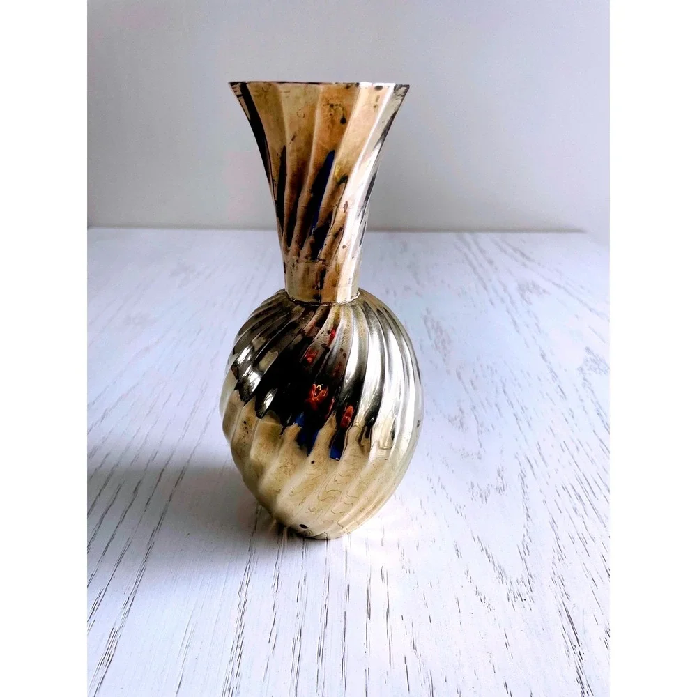 Vintage Swirl Design Brass Vase Made in India‎